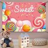 AWERT Polyester 6x3.6ft Sweet Candyland Banner - Colorful Lollipops Backdrop - Candy Land Theme Baby Shower & Dessert Birthday Party Decoration