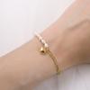 Pearl Jewelry 925 Silver Pearl Bracelet Heart Charm Paperclip Chain14K Gold Plated Freshwater Pearl Bracelet