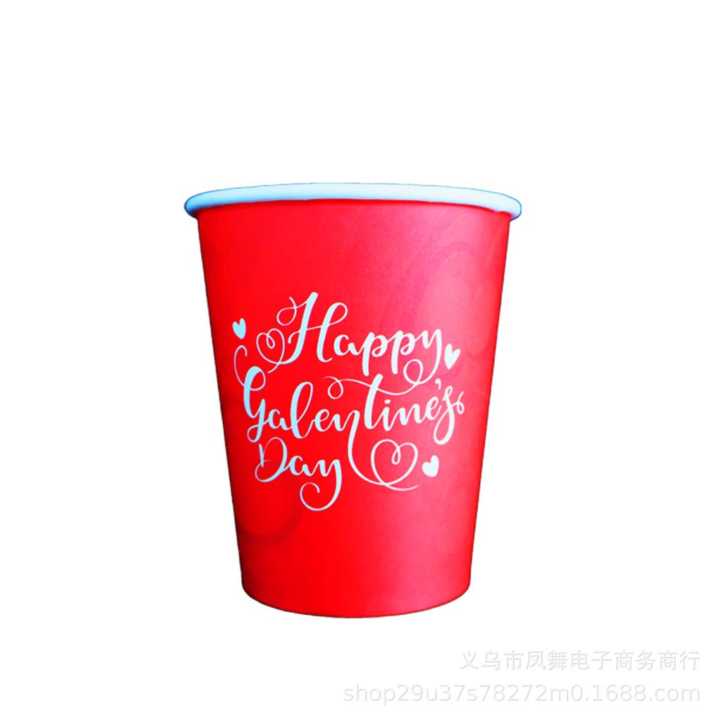 Red Love Valentine'S Day Party Paper Plate Disposable Paper Cup Paper Tissue Tablecloth Party Party Decorative Tableware