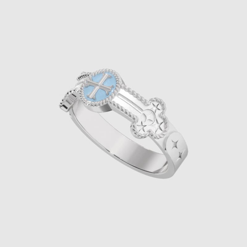 MUSEE.ART Cross rosary couple ring(women)
