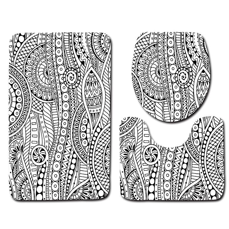 World Cup Football Toilet Three-Piece Floor Mat Bathroom Three-Piece Carpet Doormat