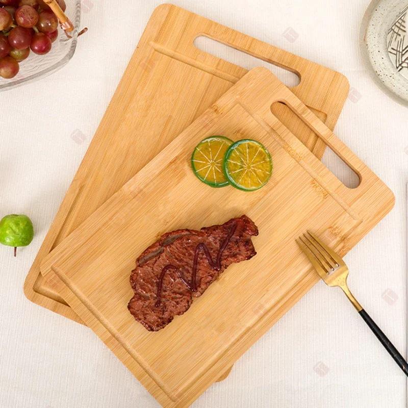 1PCS Kitchen Wood Chopping Boards for Meat Fruit and Vegetable Serving Board Double-sided Available Solid Wooden Cutting Board