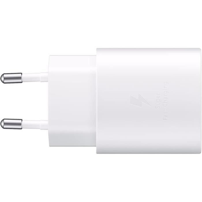 Chargeur Rapide Usb-C 25W pour Samsung Galaxy A34 - A54 - A14 - A23 - S23 - Z Flip4 - Xcover [Blanc]