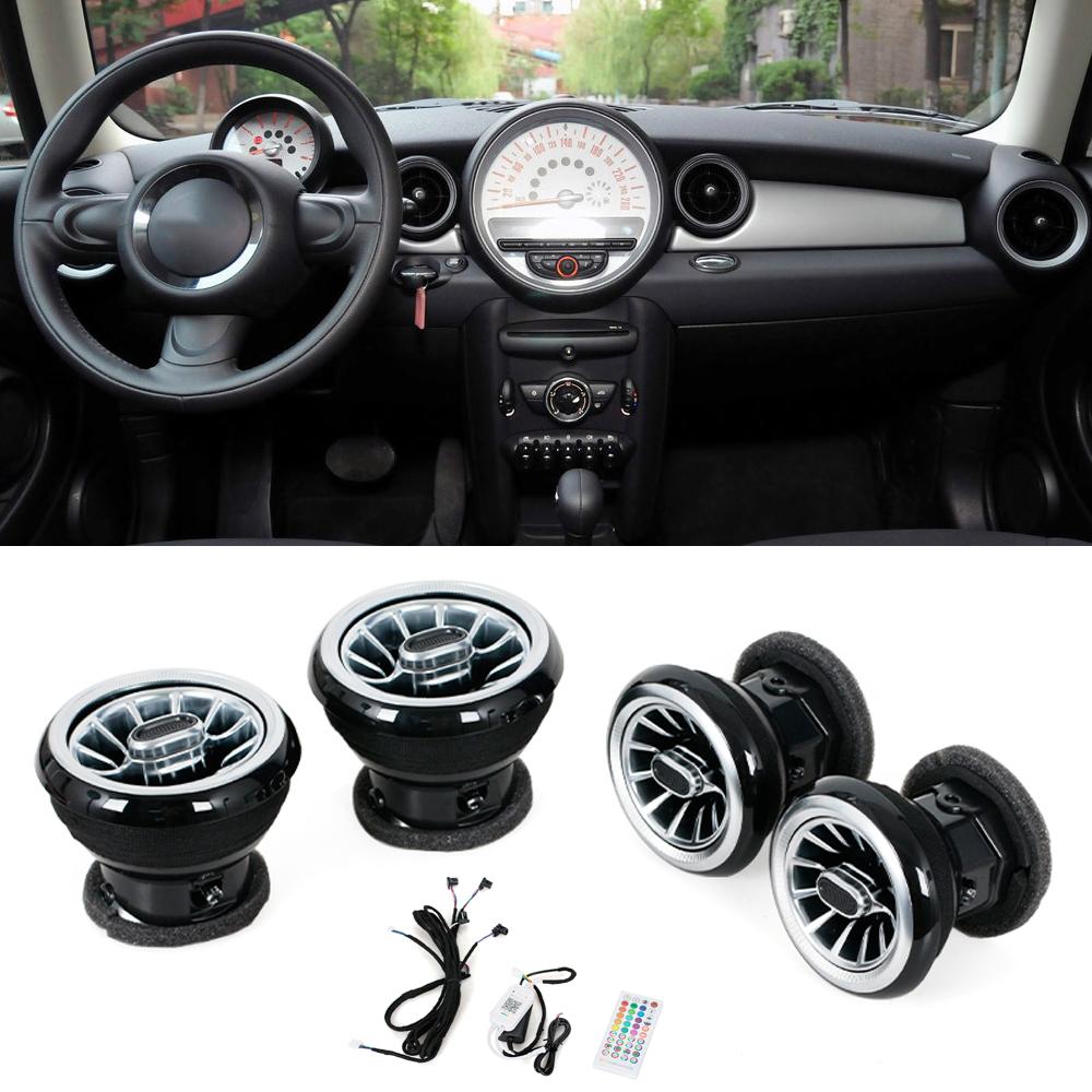 

Car 4PCS LED Front Dashboard AC Air Condition Vent Outlet Turbo Interior Trim For BMW MINI COOPER R55 R56 R59 R59S R60