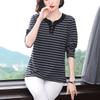 Women S Oversized Striped Crew Neck T Shirt For Middle Aged Women Autumn Casual