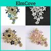 Fashion Flower Brooch With Rhinestones For Women Summer 2024 Accessory