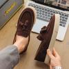 2025 Hot Sale Mens Slip On Loafers Lightweight Breathable Comfort Non Slip Soft Sole Hand sewn tassels Casual Walking Shoes