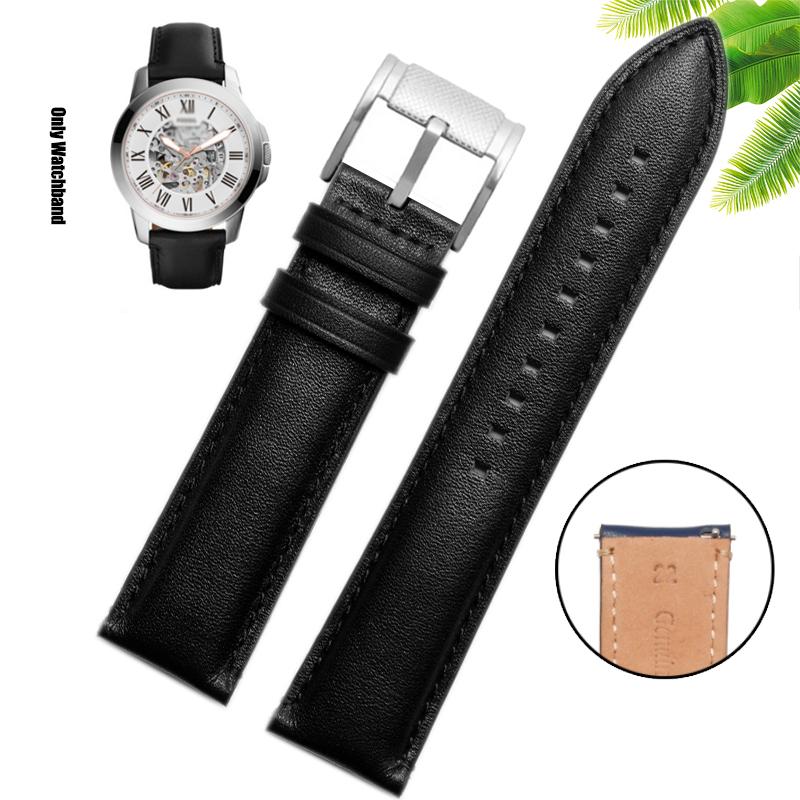 Genuine Leather 22mm Watch Strap for FOSSIL FS4835/FS5237/ME3052/FTW1114 Cowhide 20mm Watch Band Replace Waterproof Bracelet Men
