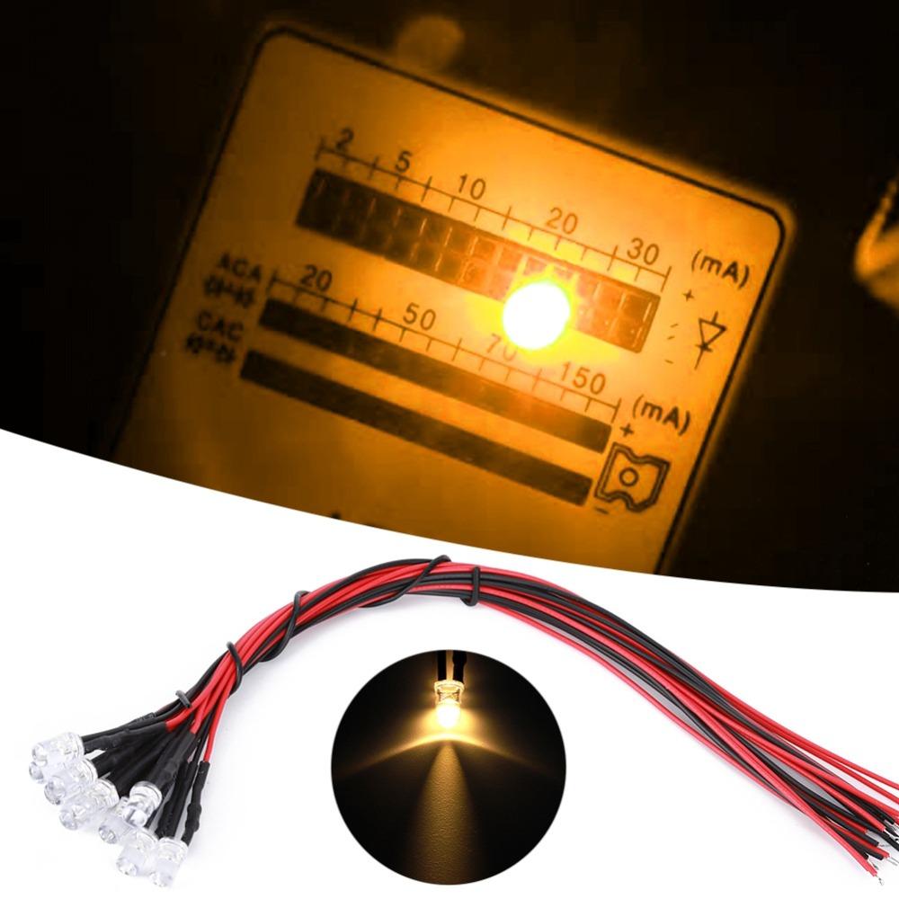 50 STÜCKE 5mm Rundkopf LED Lichtperle Warmweiß Vorverdrahtete Leuchtdioden Beleuchtungsdekoration