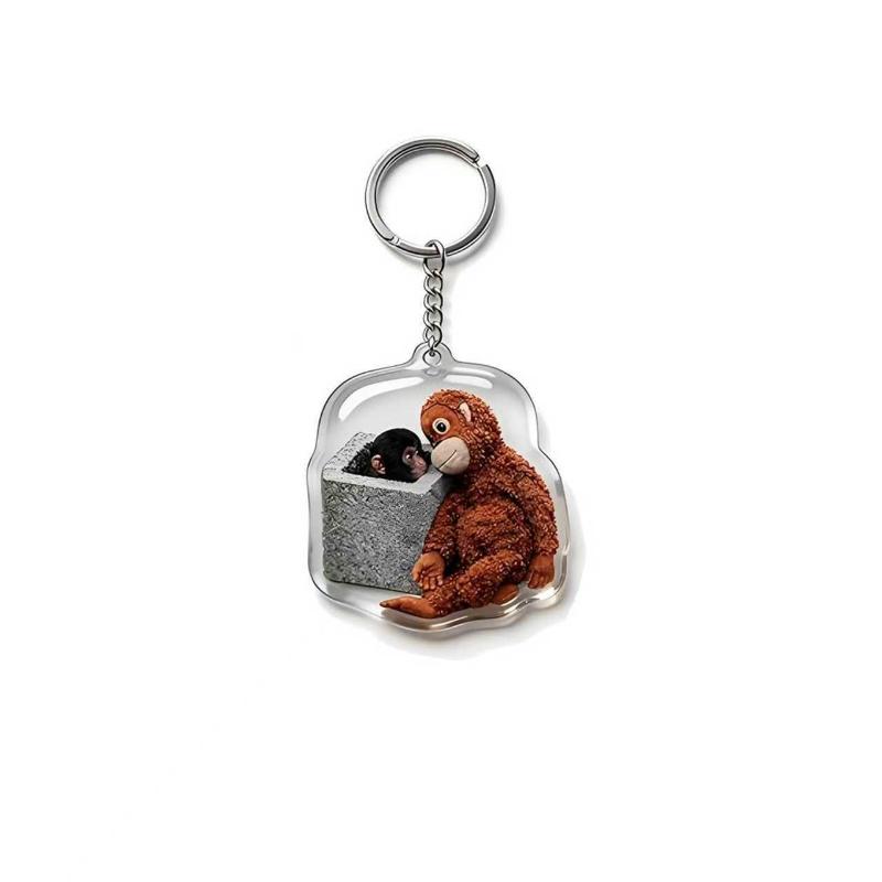 Punch The Monkey Plush Doll Keychain Cartoon Anime Toy Bag Pendant Colleague Desk Ornaments Gift