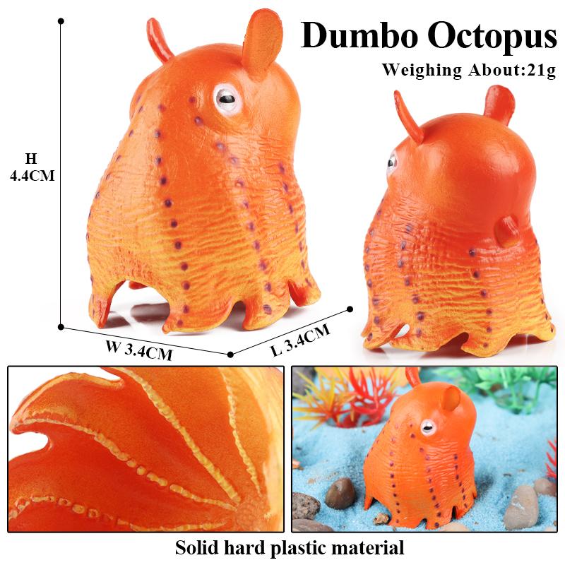 Oenux Ocean Starfish Sea Anemone Coral Jellyfish Squid Shrimp Crab Shark Animals Model Action Figures Pvc Miniature Kid Toy Gift
