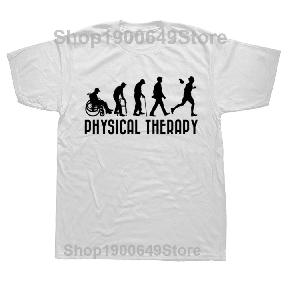 Evolution of Physical Therapy Funny PT Therapist T Shirts Graphic Cotton Streetwear Birthday Gifts Summer Style Tshirt Men
