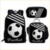 Set Scolastico Tre Pezzi Zaino Borsa Portapenne Borsa Pranzo Zaino con Immagini Street Tide Pallacanestro Calcio Set Zaino