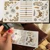 HASTHIP® 12 Sheets Waterproof Temporary Golden Creative Element Temporary Tattoos Stickers | Assorted Henna Art Tattoo Sticker for Body Art
