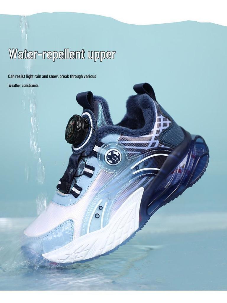 Bobodou Boys' 2025 Autumn/Winter Warm Leather Cotton Sports Shoes