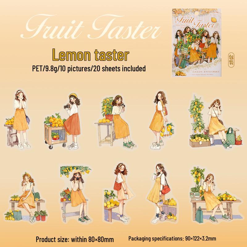 Ketchup Girl Fruit Series Notebook Scenery DIY Character Sticker Pack - 6 Designs