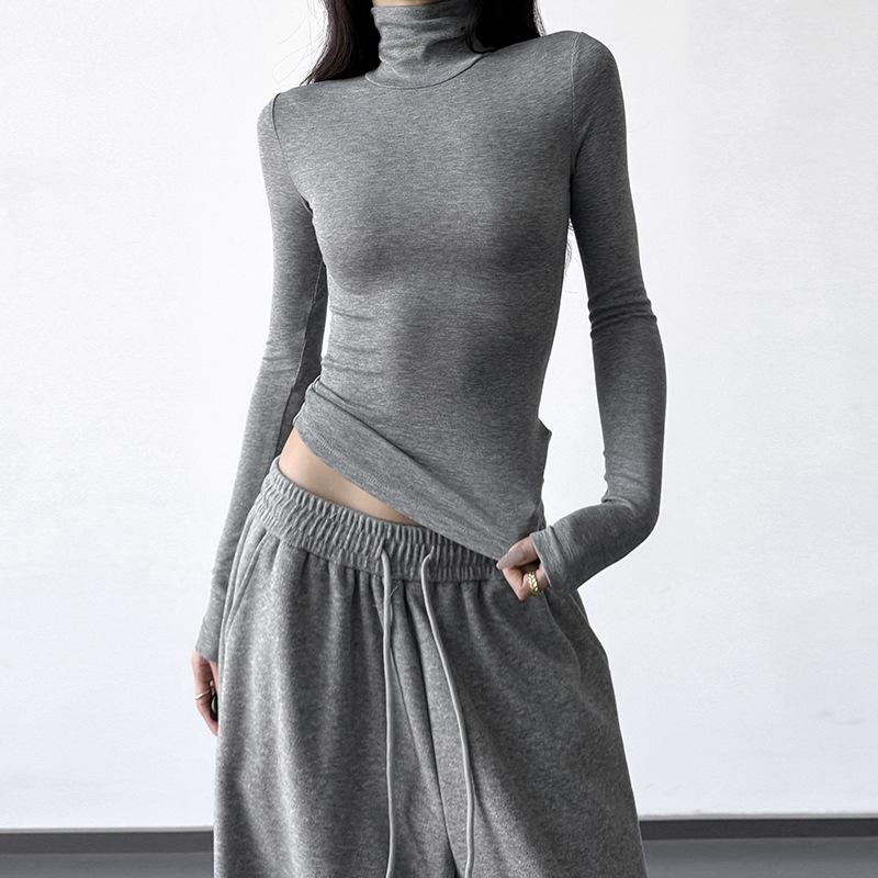 

Elegant 2025 Autumn/Winter Women s Slimming High Neck Base Layer - European/American Style X-Large сірий колір