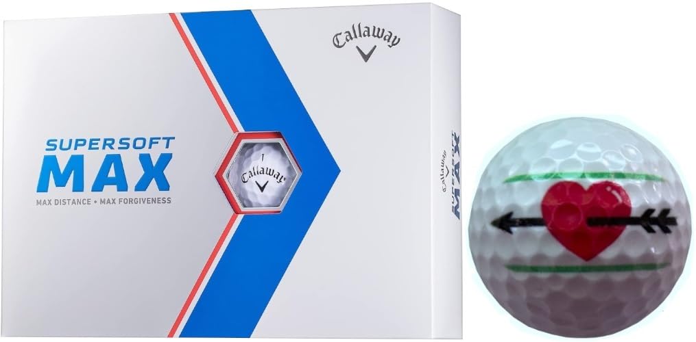 

Мяч для гольфа Callaway SUPERSOFT MAX 2023 Модель с линией 1 [Hapiraki_Golf Line] (Белая дюжина_сердце) белый