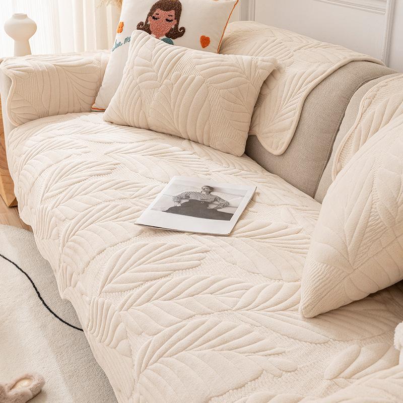 Cream Velvet Retro Living Room Sofa Cushion Plush Sofa Cover Autumn and Winter Four Seasons Sofa Towel Cover Cloth Cushion