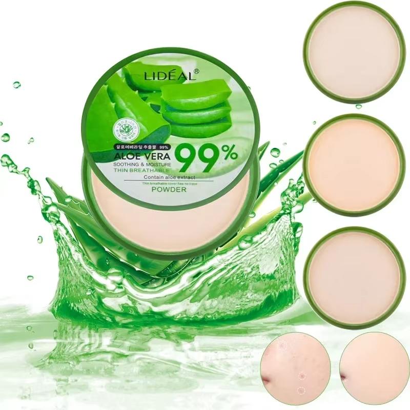 99% Aloe Vera Erweichungspuder Wasserfester, feuchtigkeitsspendender Concealer Foundation Festes Make-up Ölkontrolle Gesichts-Make-up Kosmetik
