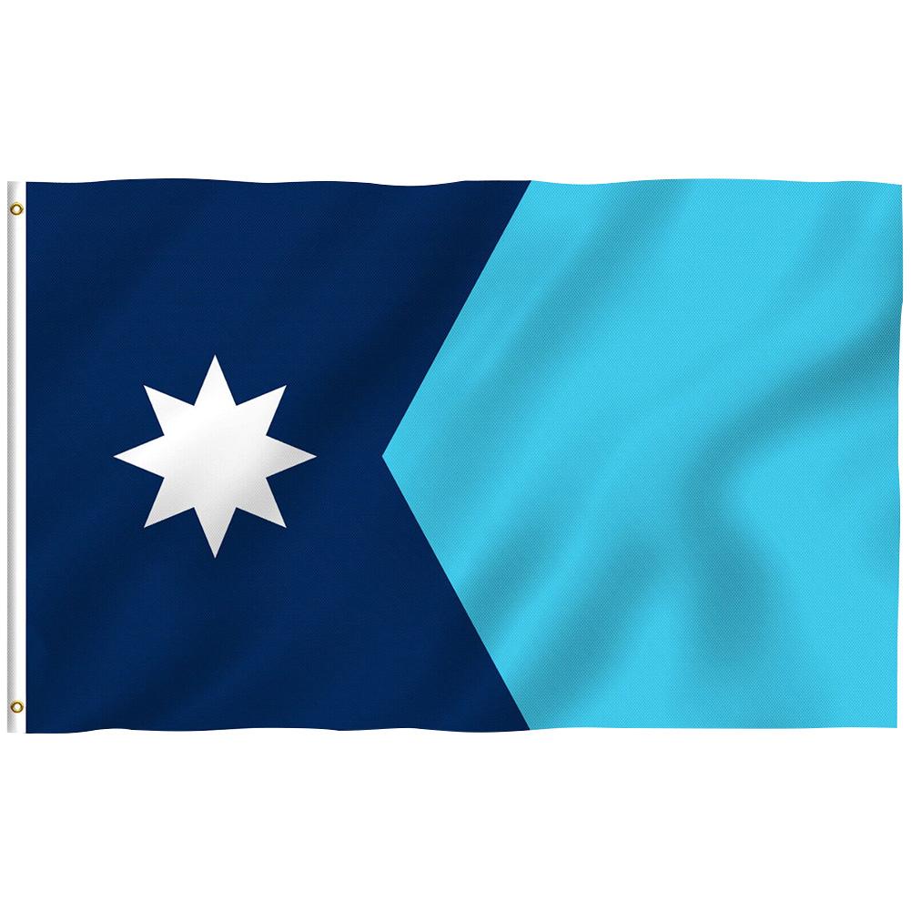 Minnesota State Flag 90x150cm Double Stitched Minnesota Flag Fade Resistant Minnesota State Banners for Festival Celebration