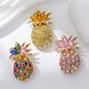 Sparkling Rhinestones Pineapple Brooch Featuring Vibrant Enamel Design Perfect For Fashion Accessory Gift