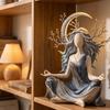 Faceless Seated Meditation Yoga Goddess Figurine Mother Earth Home Sculpture  Desktop Decor