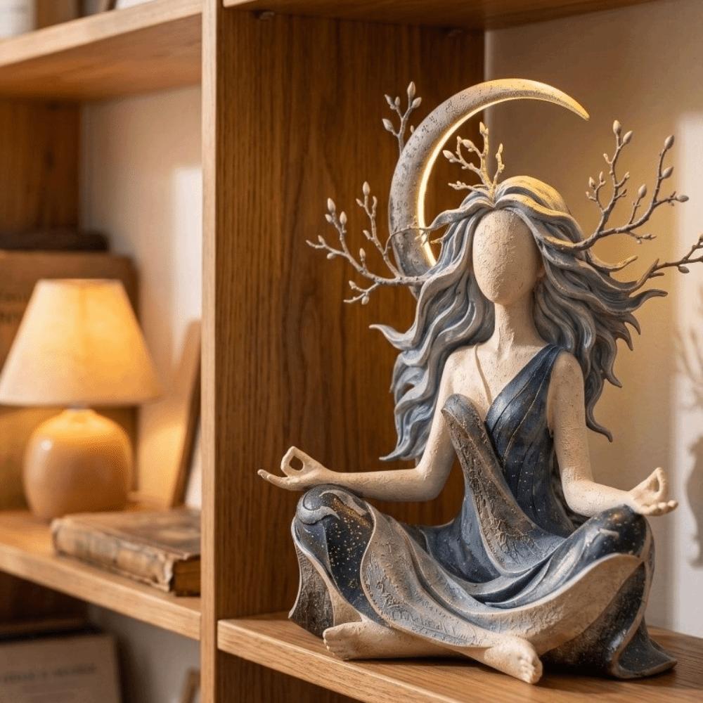 Faceless Seated Meditation Yoga Goddess Figurine Mother Earth Home Sculpture Desktop Decor