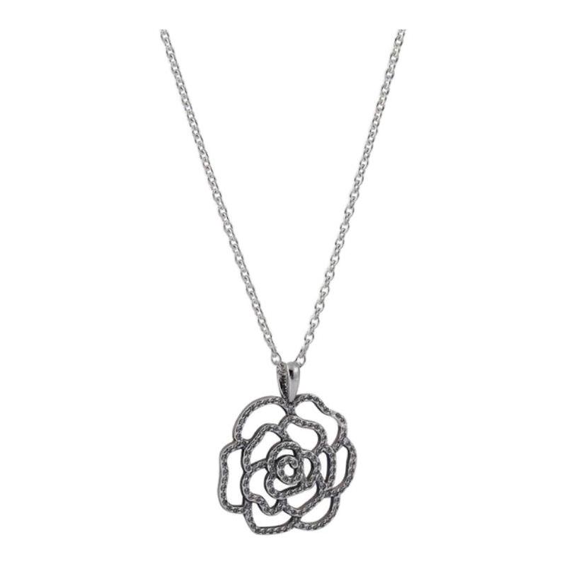 Pandora Hollow Flower Pendant - Necklace Women s Silver 390368CZ серебряный