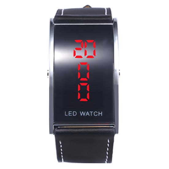 Wristwatch LED Digital Men Date Indicator Rectangle Watch for Dating