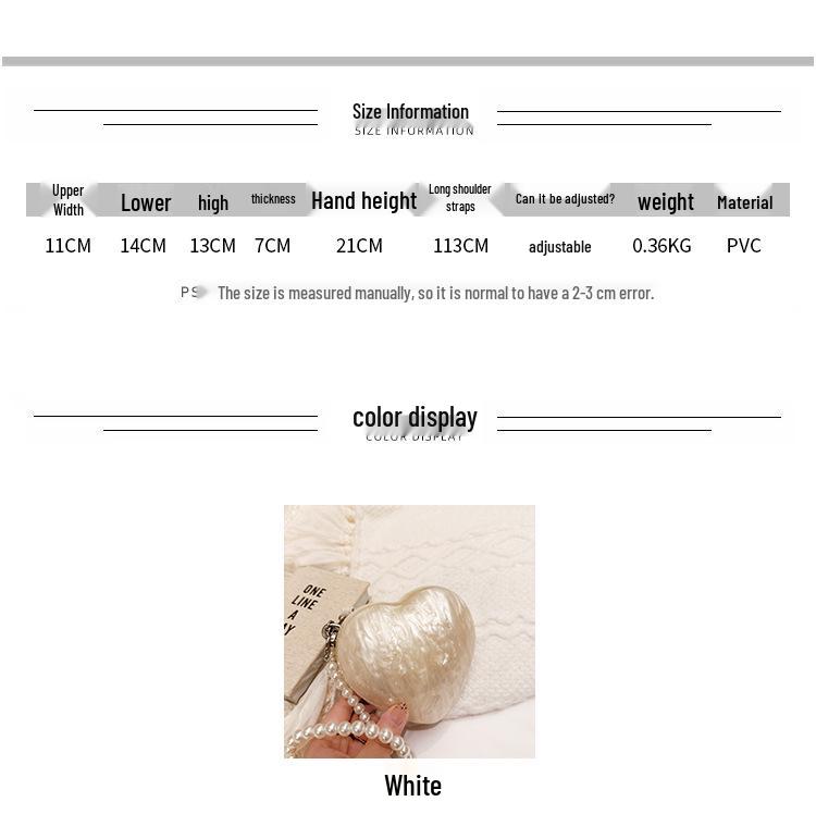 Heart-Shaped Acrylic Evening Crossbody Bag for Women