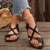 [Casual Flat Sandals] Casual Flat Sandals with Adjustable Cross Straps | Vacation Beach Sandals, Flip-Flops, and Thong Sandals
