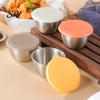 Travel Condiment Container Salad Dressing 1.6oz Leakproof Airtight Dip with Lids Reusable Lunch Box Sauce Holder Stainless Steel Cups for Boxes