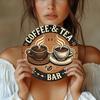 D Flat Aluminum Coffee and Tea Signage Retro Circular Logo Tin Metal Logo Novelty Garage Bar Kitchen Rules Humorous