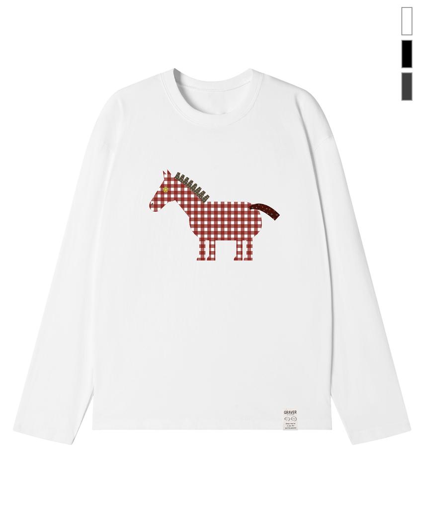 GRAVER [Unisex] Paper Pony Long Sleeve T-Shirt_4 Colors