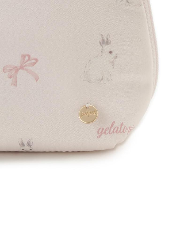 Rabbit Print Pouch PWGB261676 Pink Free Size [Gelato Pique] Women's