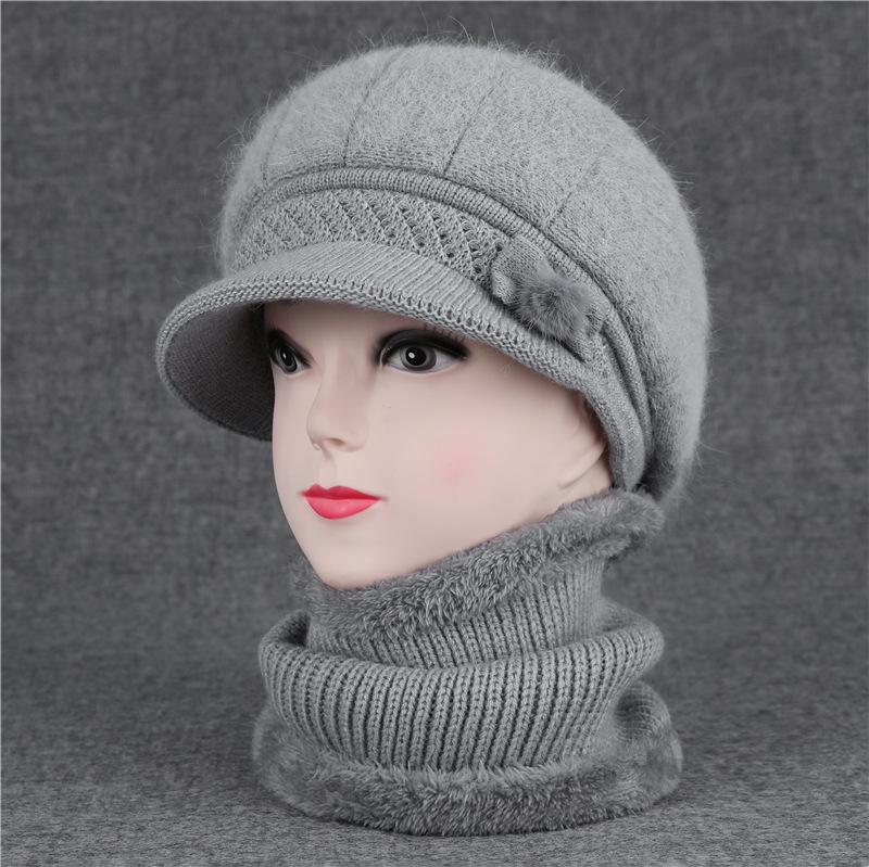 Hat Female God Mother Knitted Wool Hat Grandma Piled Thick Warm Elderly Cold Cotton Hat
