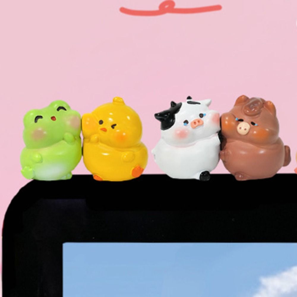 8pcs/set Desk Ornament Screen Animal Model Cattle Center Console Doll  Auto Interior