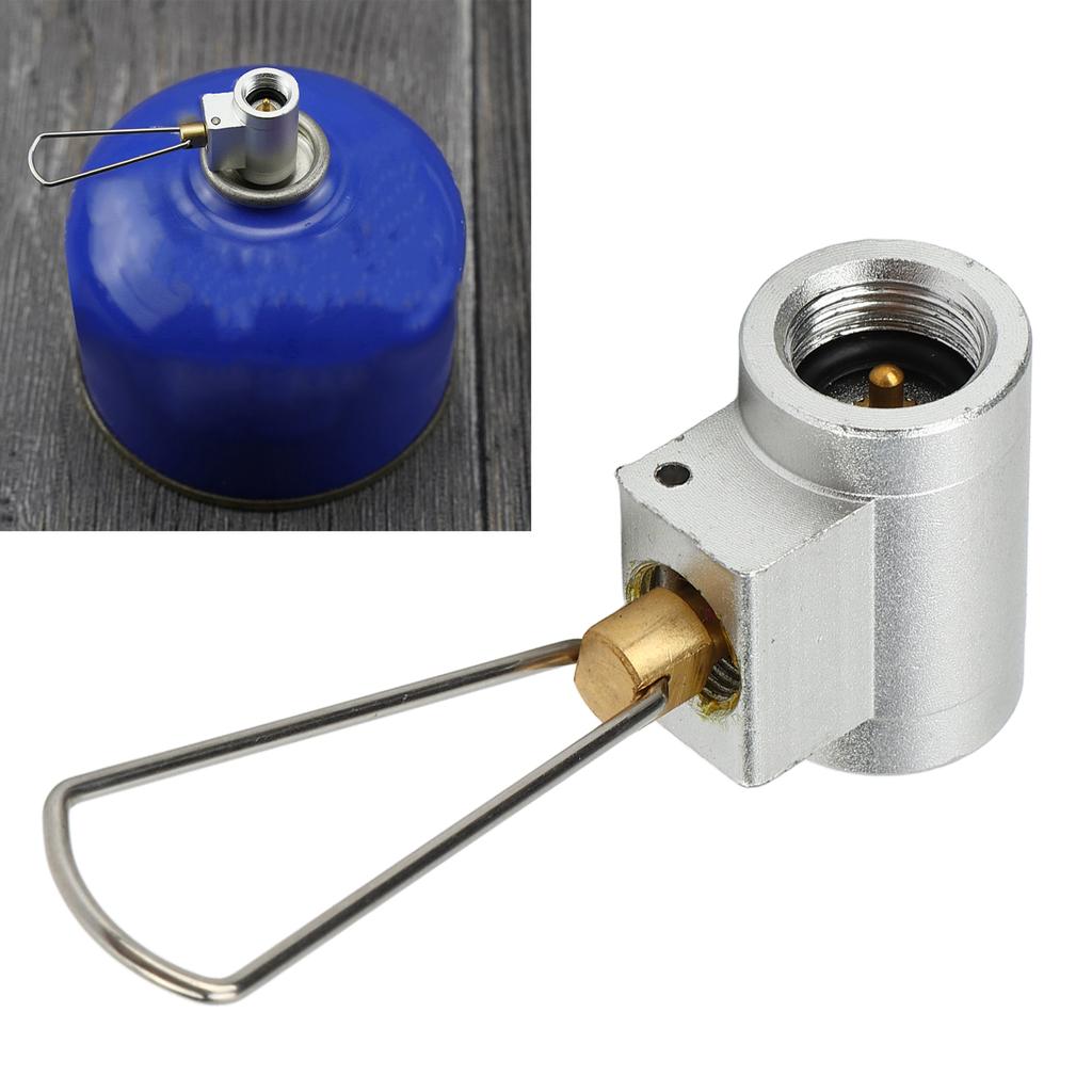 Outdoor Gas Tank Refill Valve Aluminum Alloy Frosted Gas Tank Mutual Filling Joint for Camping Hiking