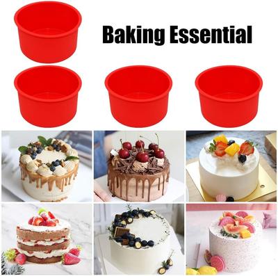4 6 8 10 Inch Round Shape Mold Silicone Small Cake Baking Pan Mousse Fondant Cylinder Mould For Pastry Dessert Jelly