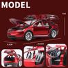 1/24 Tesla Model X SUV Alloy Car Model Diecast Metal Vehicles Car Model Simulation Sound and Light Collection Childrens Toy Gift