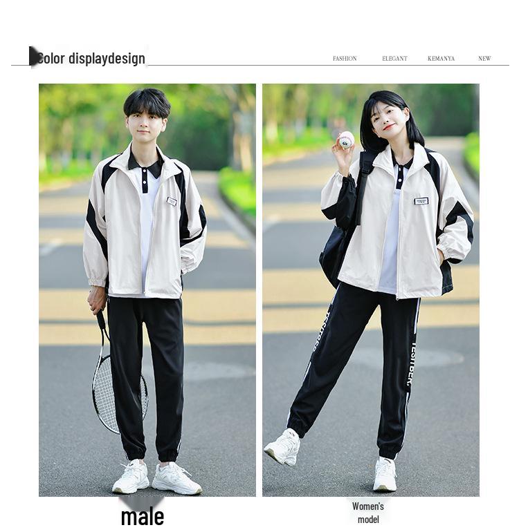 Academy Style Junior High 3-Piece Set: Campus Windbreaker, Autumn Sports Meet Jacket & School Uniform