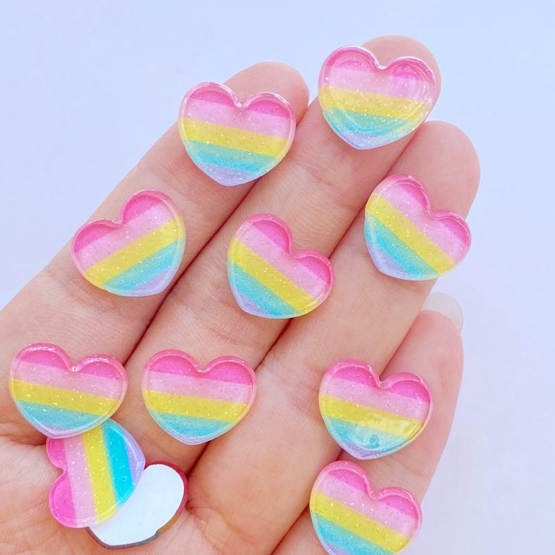 20Pcs New Mini Cute Shiny Love Heart/Stars Flat Back Acrylic Cabochons Scrapbooking DIY Jewelry Craft Decoration Accessories