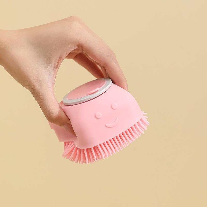 Pet Dog Shampoo Brush 2.7oz 80ml Cat Massage Comb Grooming Scrubber for Bathing Short Hair Soft Silicone Rubber
