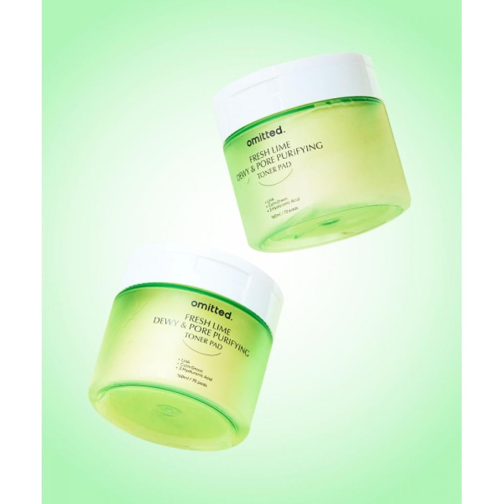 Omacile [2pack] Fresh Lime Lha Glow Pore Toner Pad 70 Sheets X 2 NONE