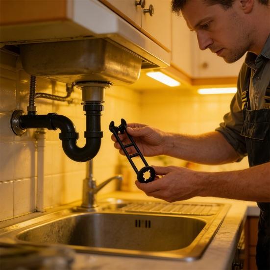 1/2Pcs Multifunctional Sink Wrench 360-Degree Rotation Plumbing Tool with 7 Snaps Faucet Nuts Universal Kitchen Bathroom Wrench