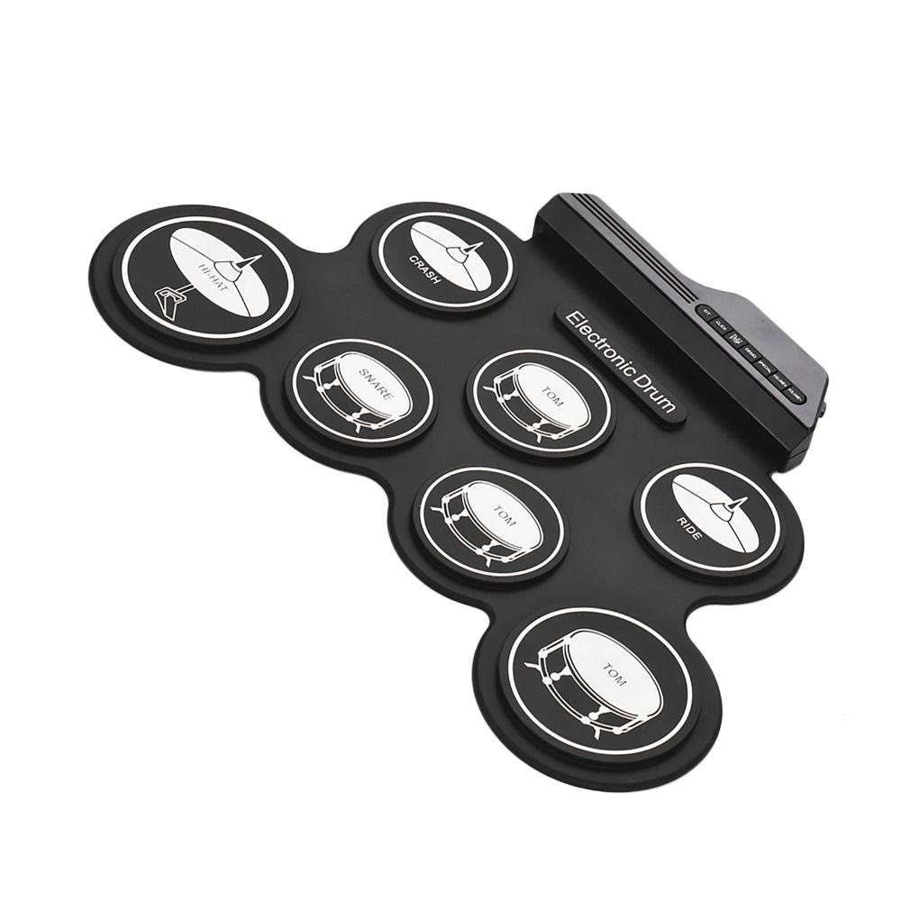 1 Box with Sound Effect Pattern Electronic Drum Set USB Folding Music Drums for Beginner Children