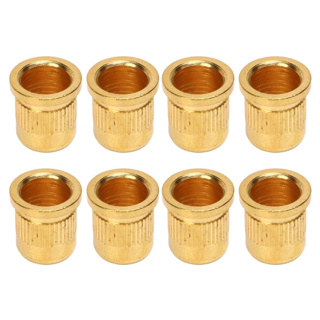 8PCS Guitar String Ferrule Alloy Compact Bass Through Body Buckle for Replacement Black