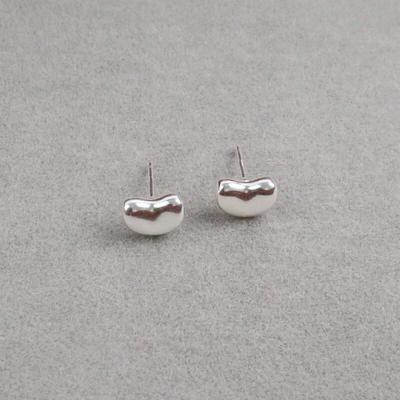 Mini Heart Gold Clasp Petite Ball Earrings Silver Earrings