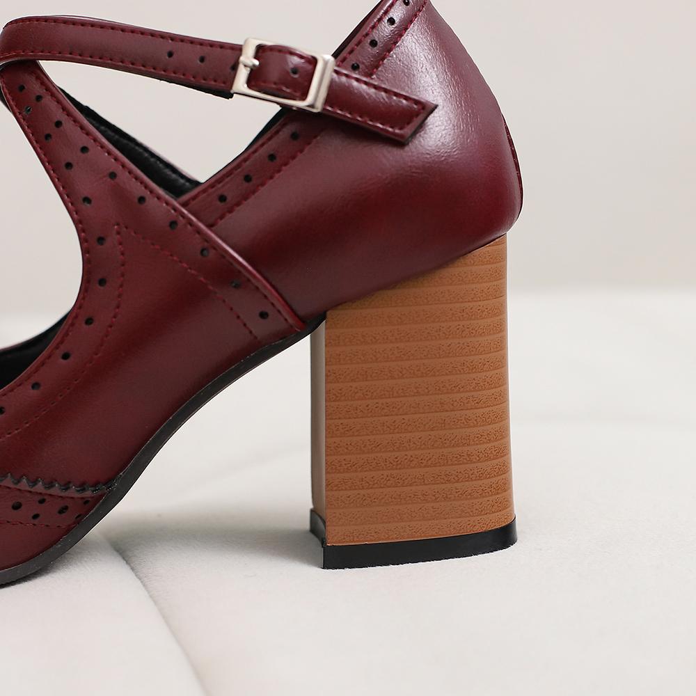 Scarpe Décolleté Donna Mature Punta Tonda Tacco Largo Alto Scarpe Eleganti Taglie Forti 46 50